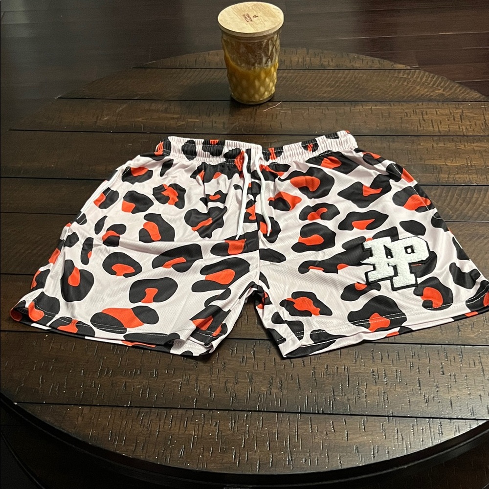 Inaka Power White With Black and Orange Spots Performance Shorts